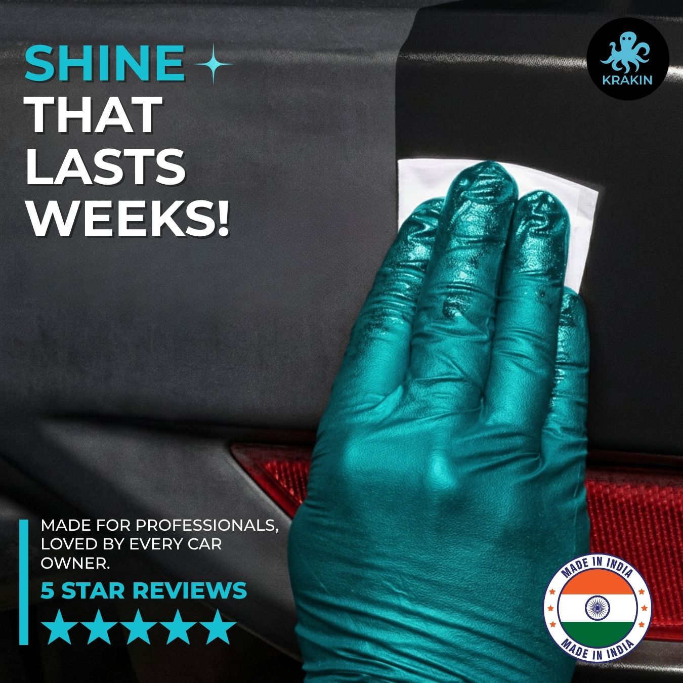 KRAKIN Black Trim Restorer for Car & Bike | Gives Original Black Look for Plastic, Vinyl & Rubber Surfaces | Restores Faded Exterior Trim & Bumpers - Zero Dust Attraction